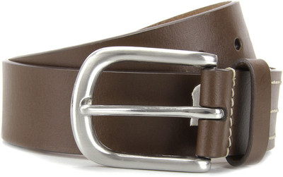 

WAC Men Tan Metal, Genuine Leather Belt, Dark tan