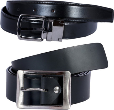 

Kritika Men Black Genuine Leather Reversible Belt