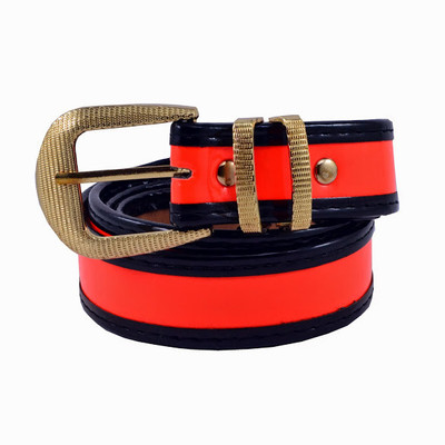 

Antiformal Women Casual, Evening, Party Orange Genuine Leather, Metal Reversible Belt, Orange_22