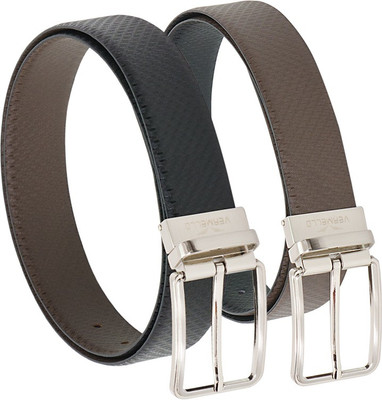 

Vermello Men Formal Brown, Black Genuine Leather Reversible Belt, Black;brown