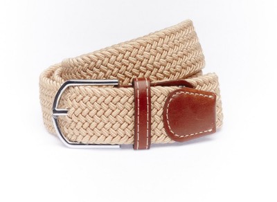 

The Tie Hub Men Casual Beige Fabric Belt, Cream