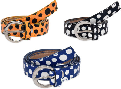 

SRS Women Casual Black, Blue, Orange Artificial Leather Belt, Black-blue-orange-33