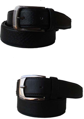 

Klaska Men Casual Black Genuine Leather Belt