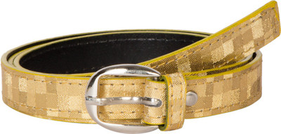 

ESHTYLE Girls Gold Artificial Leather Belt, Golden