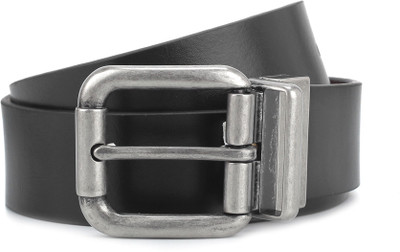 

United Colors of Benetton. Men Black, Tan Metal Reversible Belt, 901