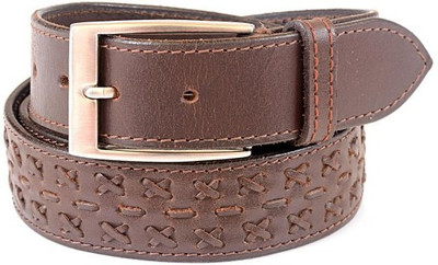 

Thayla Men Brown Genuine Leather Belt, Chocolate brown