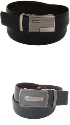 

SFA Men Formal Black Artificial Leather Reversible Belt, Blackbrown365617