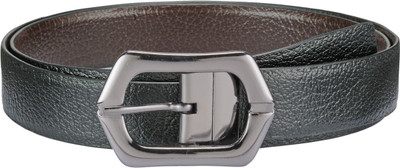 

Teakwood Men Casual Black Genuine Leather Reversible Belt