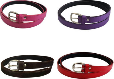 

SUNRISE ENTERPRISES Girls Casual, Evening, Formal, Party Pink, Purple, Brown, Red Artificial Leather, Fabric Belt, Pinkpurplebrownred04298