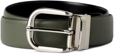 

Louis Philippe Men Green Artificial Leather Belt, Olive