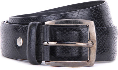 

Lino Perros Men Casual Black Genuine Leather Belt