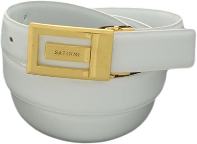 

SFA Women Casual White Artificial Leather Belt, Plainandwhitepatti1189