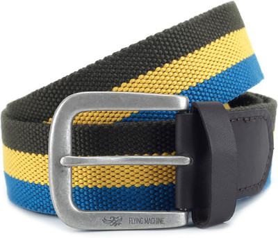 

Flying Machine Men Multicolor Metal Belt, Blue;yellow and olive