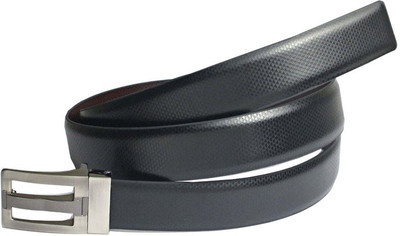 

LEE O Men Black Genuine Leather Reversible Belt