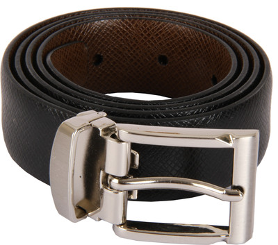 

John Players Men Formal Brown, Black Genuine Leather Reversible Belt, Black and brown