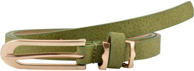 

Antiformal Women Party, Casual Green Artificial Leather Belt, Olive green