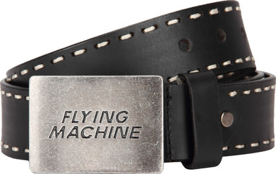 

Flying Machine Men Black Genuine Leather Belt