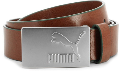 

Puma Men Tan Belt, Tan;posy green;matt silver