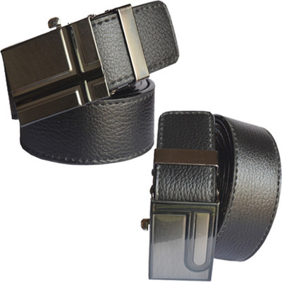 

Loopa Men Formal Multicolor Artificial Leather Belt, Black and brown
