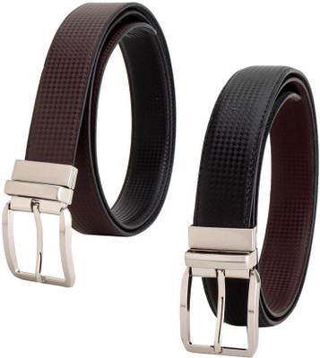 

Elligator Men Casual, Party, Formal Black, Brown Artificial Leather Reversible Belt