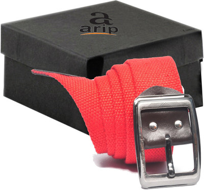 AARIP Men Formal Red Canvas Belt