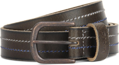 

Levi's Men Brown Genuine Leather Belt, Dark khaki