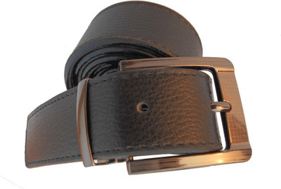 

P&E Men Formal Black Artificial Leather Belt