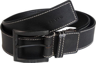

Levi's Men Casual Black Genuine Leather, Metal Belt