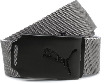 

Puma Men Grey, Blue, Black, White Metal Reversible Belt, Black and blue