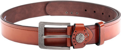 

Swiss Design Men Tan Genuine Leather Belt