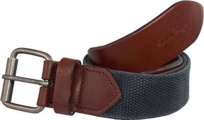 

Honey Badger Men Casual Blue Canvas, Genuine Leather Belt, Navy