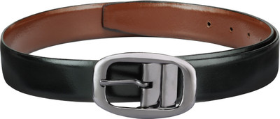 

Teakwood Men Casual Black Genuine Leather Reversible Belt
