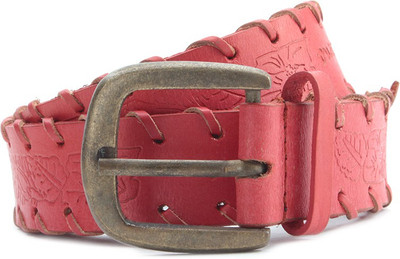 

Pepe Jeans Women Pink Genuine Leather Belt, Coral