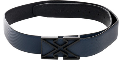 

Swiss Design Men Casual Blue, Black Genuine Leather Reversible Belt, Black and blue