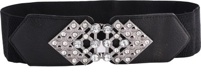 

Buckle Up Women Casual Black Artificial Leather Belt