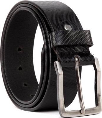 

U+N Men Formal Black Genuine Leather Belt