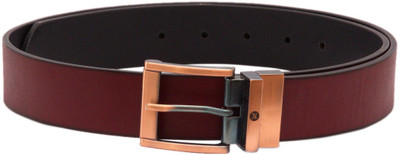 

Viari Men Maroon Genuine Leather Reversible Belt, Bordeaux / black