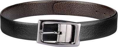 

Teakwood Men Casual Black Genuine Leather Reversible Belt