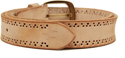 

Breakbounce Men Casual Beige Genuine Leather Belt, Natural