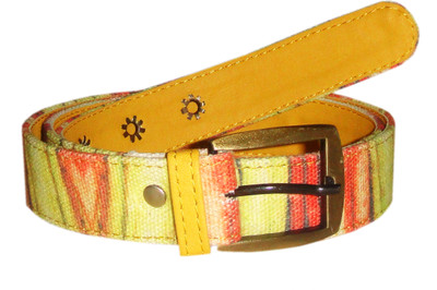 

JAJV Women Casual Yellow Canvas Belt