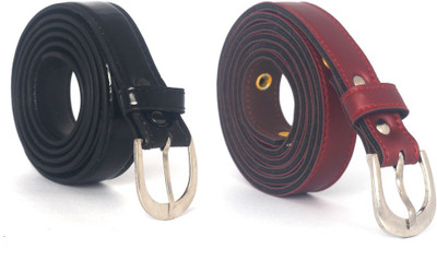 

Fashno Women Casual Multicolor Synthetic Belt, Black;maroon