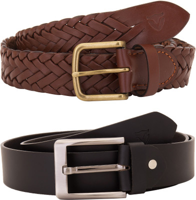 

Valbone Men Formal Black Genuine Leather Belt, Black;brown