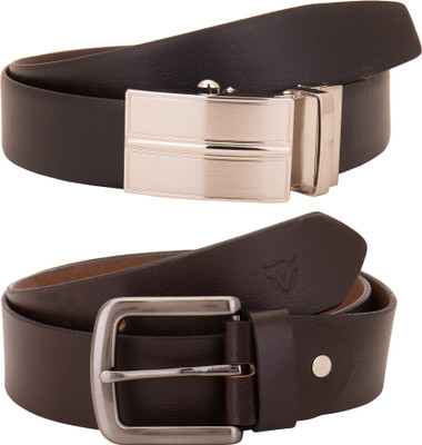 

Valbone Men Formal Black Genuine Leather Belt, Black;brown
