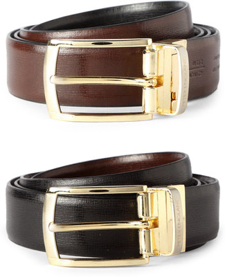 

Peter England Men Formal Brown Genuine Leather Reversible Belt