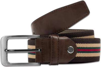 

Zobello Men Casual Multicolor Canvas Belt, Brown;green;red