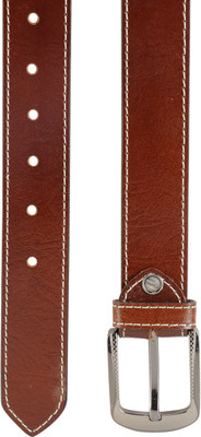 Teakwood Men Black Genuine Leather Belt