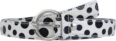 

SRS Women Casual White Artificial Leather Belt, White-32