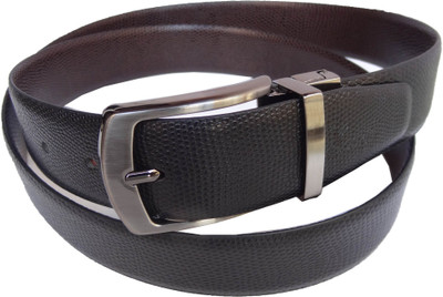 

eXcorio Men Formal Black Genuine Leather Reversible Belt, Black;brown