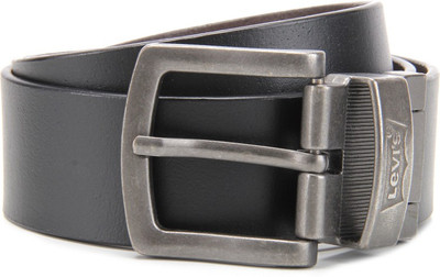 

Levi's Men Brown, Black Metal, Genuine Leather Reversible Belt, Black and brown
