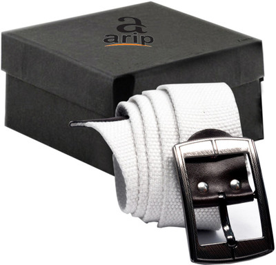 

AARIP Men Formal White Canvas Belt